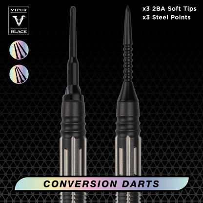 Dart Sets – Viper Black Flux 90% Tungsten | Dual-Format Precision Darts Black | 20 Grams