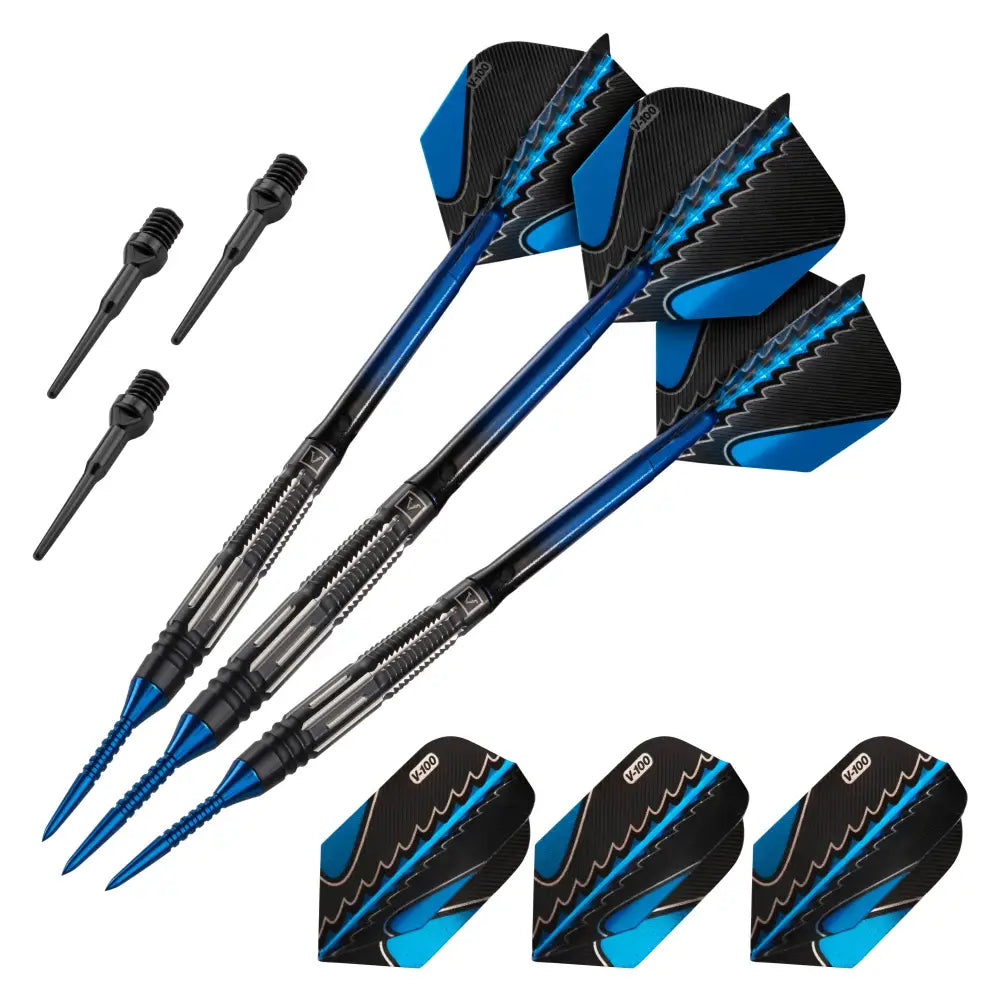 Dart Sets – Viper Black Flux 90% Tungsten | Dual-Format Precision Darts Blue | 20 Grams - Soft Tip Darts