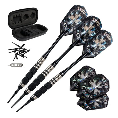 Dart Sets - Viper Desperado 80% Tungsten Iron Cross Soft Tip Darts | 3 Knurled Rings |18 Grams - Soft Tip Darts
